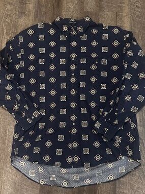 Vintage Gant Salty Dog Imperial Poplin Cotton Navy Men’s Button Up Shirt XL